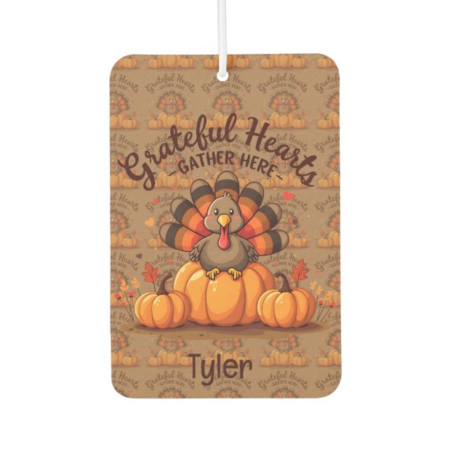 Grateful Hearts Thanksgiving Turkey Autolufterfrischer (Vorderseite)