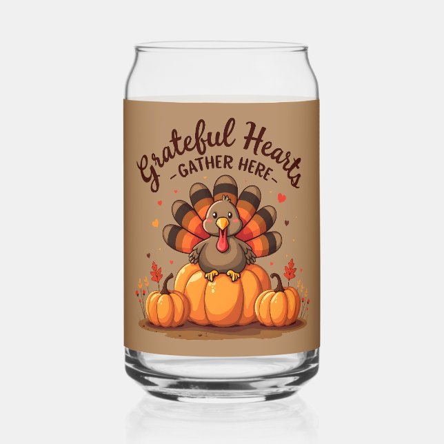 Grateful Hearts Thanksgiving Turkey Dosenglas (Rückseite)
