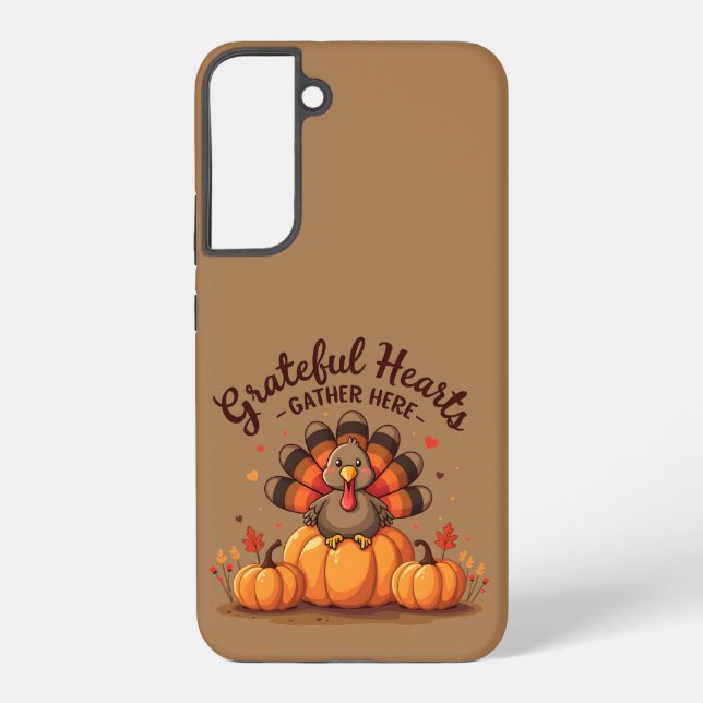 Grateful Hearts Thanksgiving Turkey Samsung Galaxy Hülle (Rückseite)