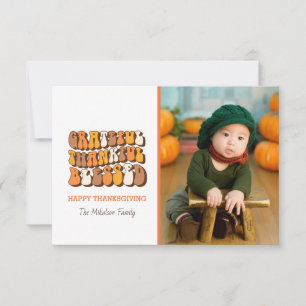 Grateful Merci béni Carte photo de typographie