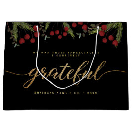 Grateful Modern Script Holly Pine business logo  Große Geschenktüte