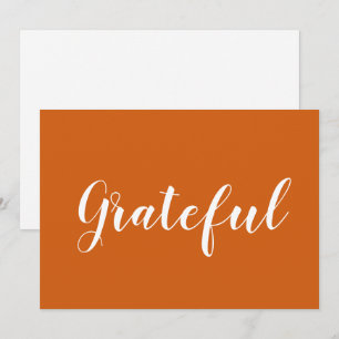 Grateful orange calligraphie carte d'action de grâ
