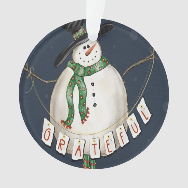 Grateful Snowman Ornament (Vorderseite)