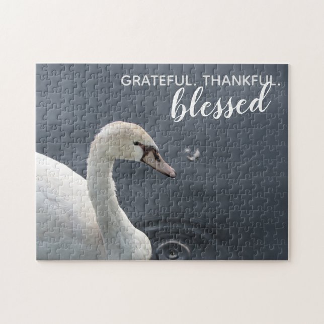 Grateful Thankful Blessé Swan Jigsaw Puzzle Puzzle (Horizontal)