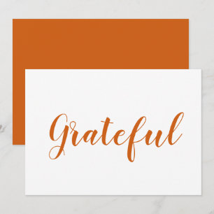 Grateure Orange Script niedlich Erntedank Karte