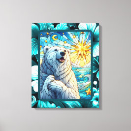 Grateure Polar Bären Imitate aus Glas Leinwanddruck