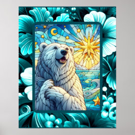 Grateure Polar Bären Imitate aus Glas Poster