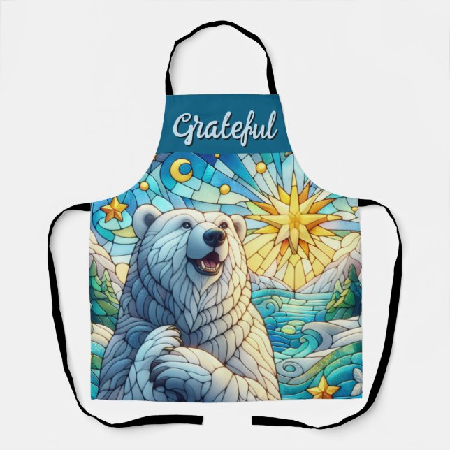 Grateure Polar Bären Imitate aus Glas Schürze (Vorderseite)