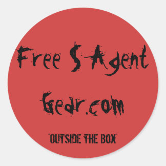 GRATIS $ AGENT GEAR, rot, rund, Logo, Aufkleber