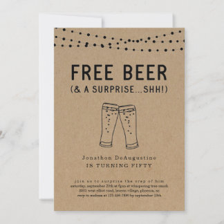 Gratis Bier Funny Adult Überraschung Party Einladu Einladung