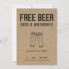 Gratis Bier Funny Birthday Save the Date Card Einladung