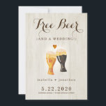 Gratis Bier Funny Save the Date Card Einladung<br><div class="desc">Fügen Sie Save the Date einen kleinen Spaß hinzu. . . . Umfasst handbemalte Aquarellbiergerichte auf einem wunderschönen rustikalen Holzboden. Koordinationsgegenstände sind in der Sammlung "Rustikale Brauerei" in meinem Geschäft erhältlich.</div>