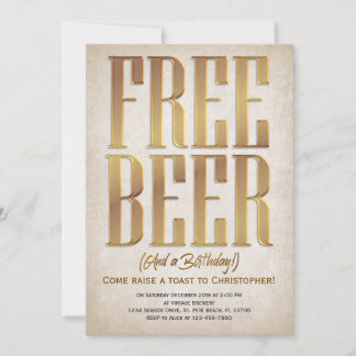 Gratis Bier Funny zum Geburtstag Einladung