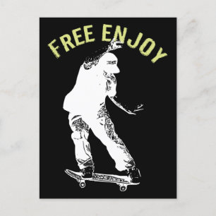 Gratis Enjoy Retro Urban Skateboarding Ankündigungspostkarte