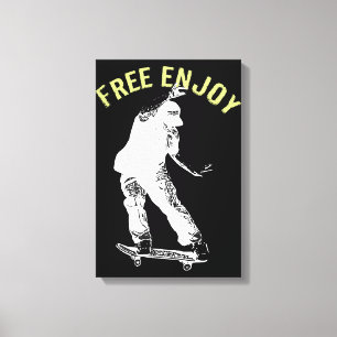 Gratis Enjoy Retro Urban Skateboarding Leinwanddruck