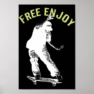 Gratis Enjoy Retro Urban Skateboarding Poster