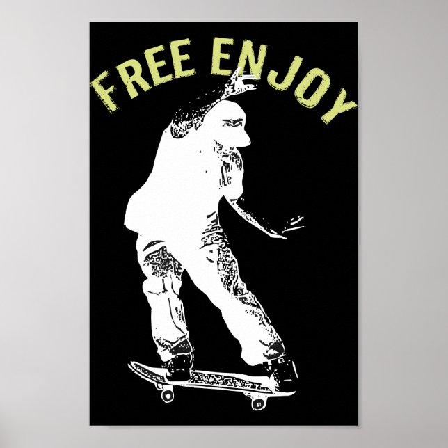 Gratis Enjoy Retro Urban Skateboarding Poster (Vorne)