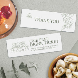Gratis-Getränk Hochzeitsgutschein Lilie Salbei