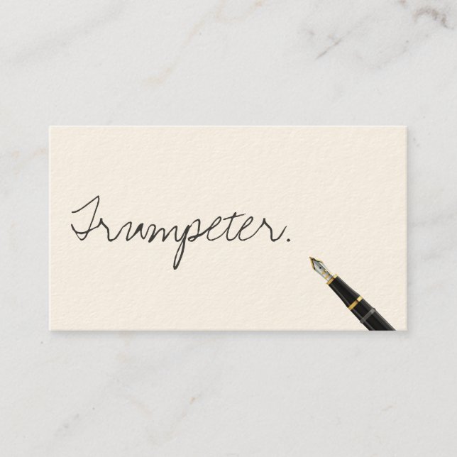 Gratis-Handschriftenhandschrift Trumpeter Business Visitenkarte (Vorderseite)