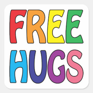 Gratis-Hugs-Square-Aufkleber Quadratischer Aufkleber