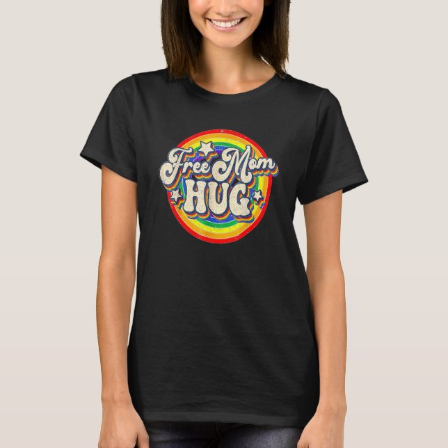 Gratis-Mama-Hug LGBT Prix Mama Monat Retro-Vint T-Shirt (Vorderseite)