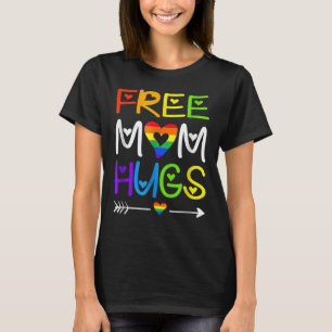 Gratis Mama Hugs Hemd Regenbogen Herz LGBT Pride M T-Shirt