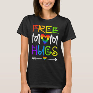 Gratis Mama Hugs Hemd Regenbogen Herz LGBT Pride M T-Shirt