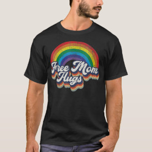 Gratis Mama Hugs Hemd Regenbogen Herz LGBT Pride M T-Shirt