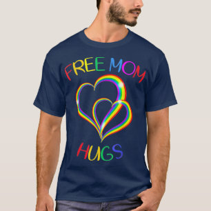 Gratis Mama Hugs Herzrasen LGBT Flag Gay Lesbian T-Shirt