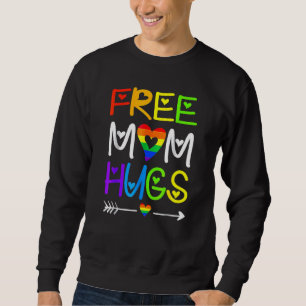 Gratis Mama Hugs Rainbow Heart Lgbt Pride Monat Sweatshirt