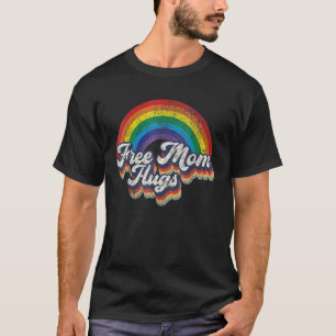 Gratis Mama Hugs Rainbow Heart Lgbt Pride Monat T-Shirt