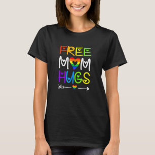 Gratis Mama Hugs Rainbow Heart Lgbt Pride Monat T-Shirt