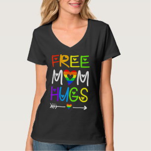 Gratis Mama Hugs Rainbow Herzblut Pride Monat 3 T-Shirt
