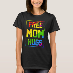Gratis Mama Hugs Rainbow Lgbt Flag Pride Gefärbte T-Shirt
