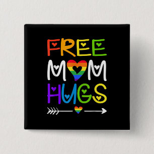 Gratis Mama Hugs Regenbogen Herz LGBT Preis Monat Button