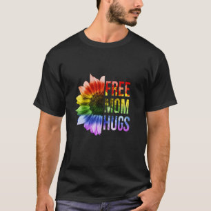 Gratis Mama Hugs Shirt LGBT Rainbow Sonnenblumen T