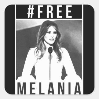 Gratis-Melania-Sticker (schwarz) Quadratischer Aufkleber
