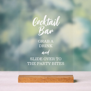 Gratis Open Bar Schnapp Dir einen Cocktail Einladu Acrylschild