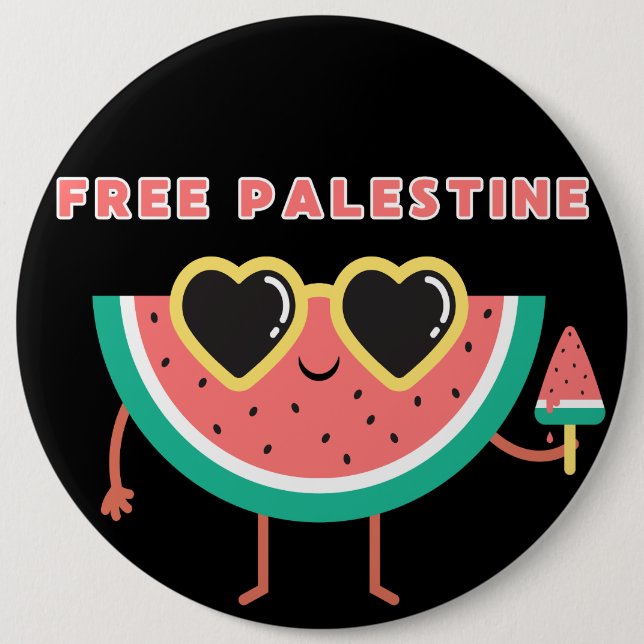 Gratis Palestine Watermelon Palästina niedlich far Button (Vorderseite)
