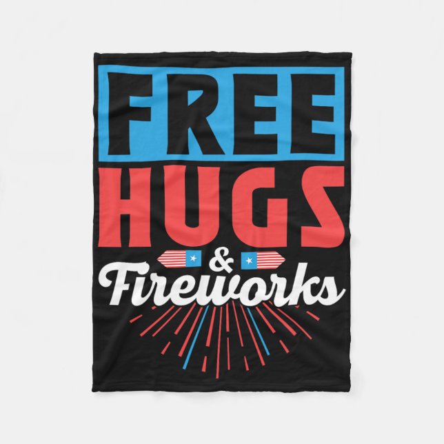 Gratis-Schläger und Feuerwerkskörper 4. Juli Unabh Fleecedecke (Vorderseite)