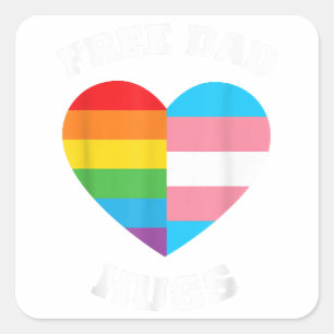 Gratis-Vater-Hugs - LGBT-Pride Quadratischer Aufkleber