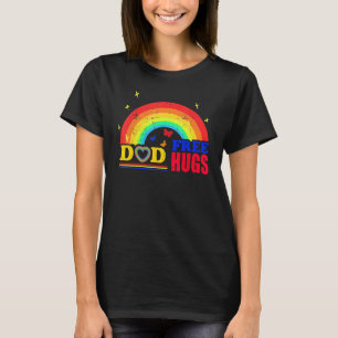 Gratis-Vater-Schläger mit Regenbogenflagge für Sch T-Shirt