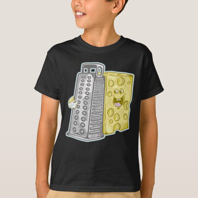 Gratiskäse mit einem großen Fastfood T-Shirt (Vorderseite)