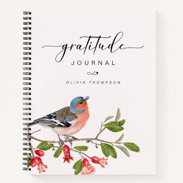 Gratitude Bird Folid Nom du journal Carnet (Devant)