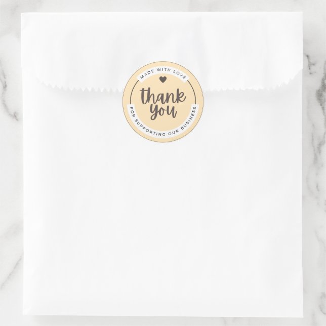 Gratitude Blooms : Élégant Sticker Merci Se (Sac)