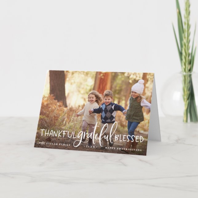 Gratitude débordante | Carte photo de Thanksgiving (Devant)