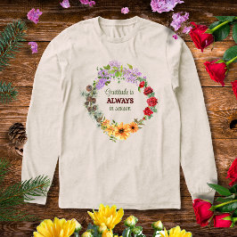 Gratitude in Every Season Floral Wreath Tri-Blend Shirt