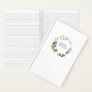 Gratitude Journal INITIALES Rustique Feuille moder