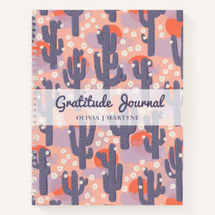 Gratitude Journal Moderne Cactus Personnalisé