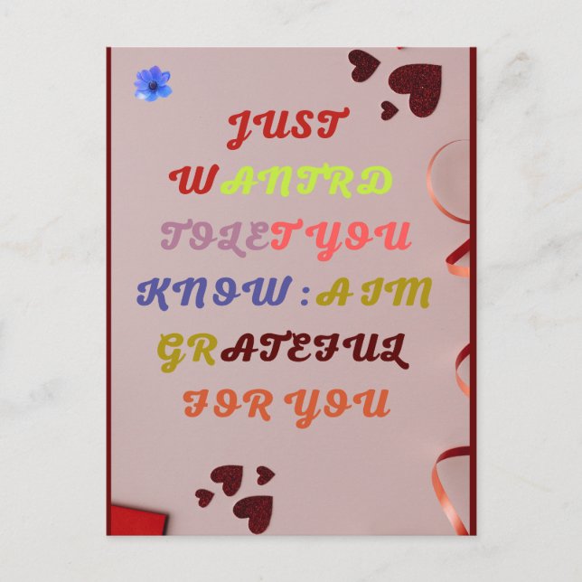 Gratitude juste parce que carte de voeux par SMILE (Devant)